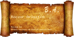 Boczor Arisztid névjegykártya